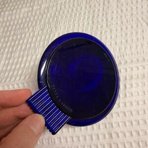 Vintage Estee Lauder Cobalt Blue and Gold Compact Mirror Travel